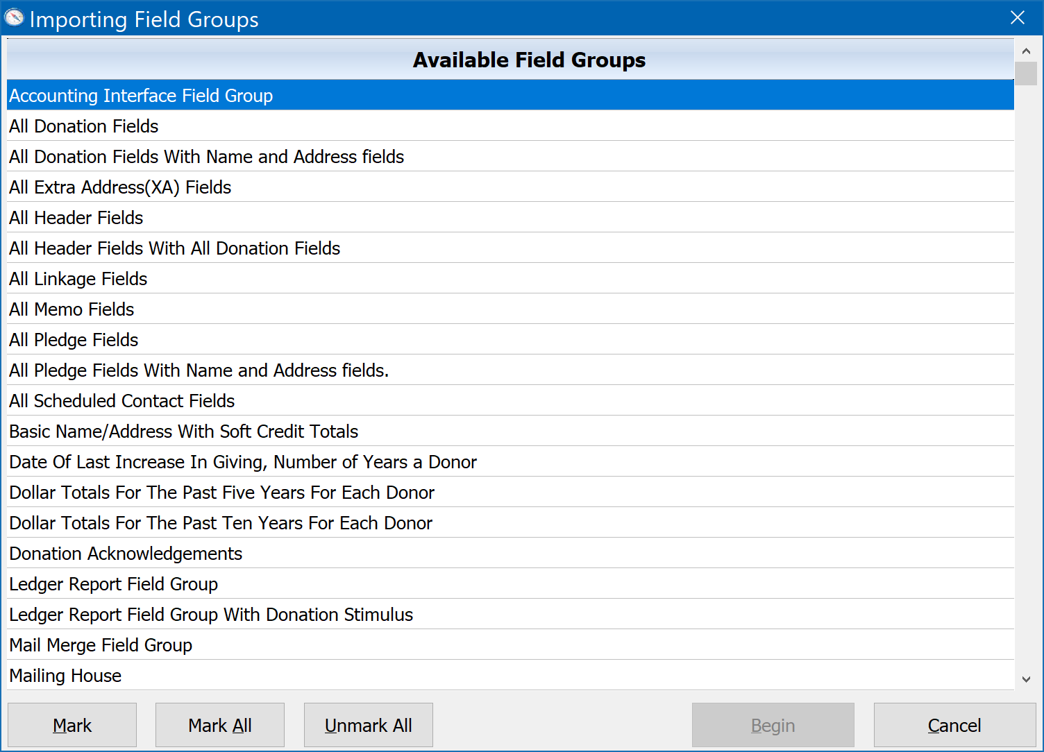 Importing Field Groups