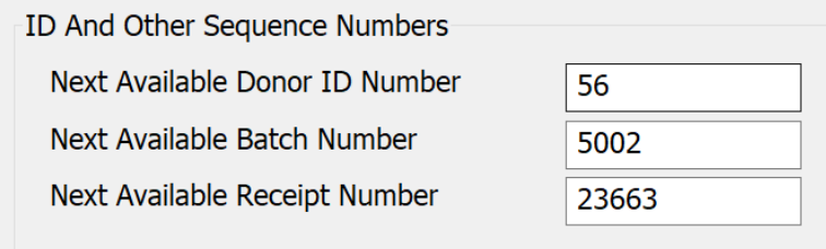 Program Settings - Zoom in on ID and Receipt Numbers Example