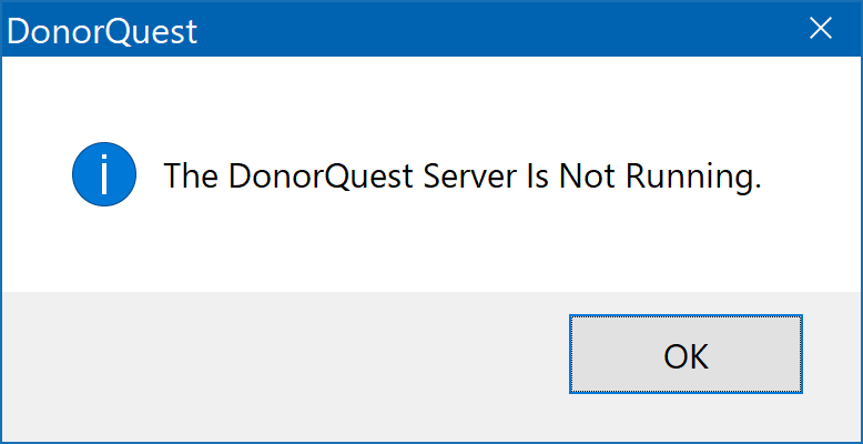 Server Status - Not Running