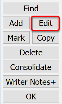 Main Information Window Buttons - Edit Highlighted