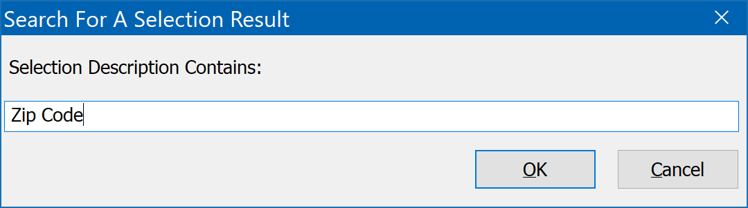 Finding A Past Selection Result