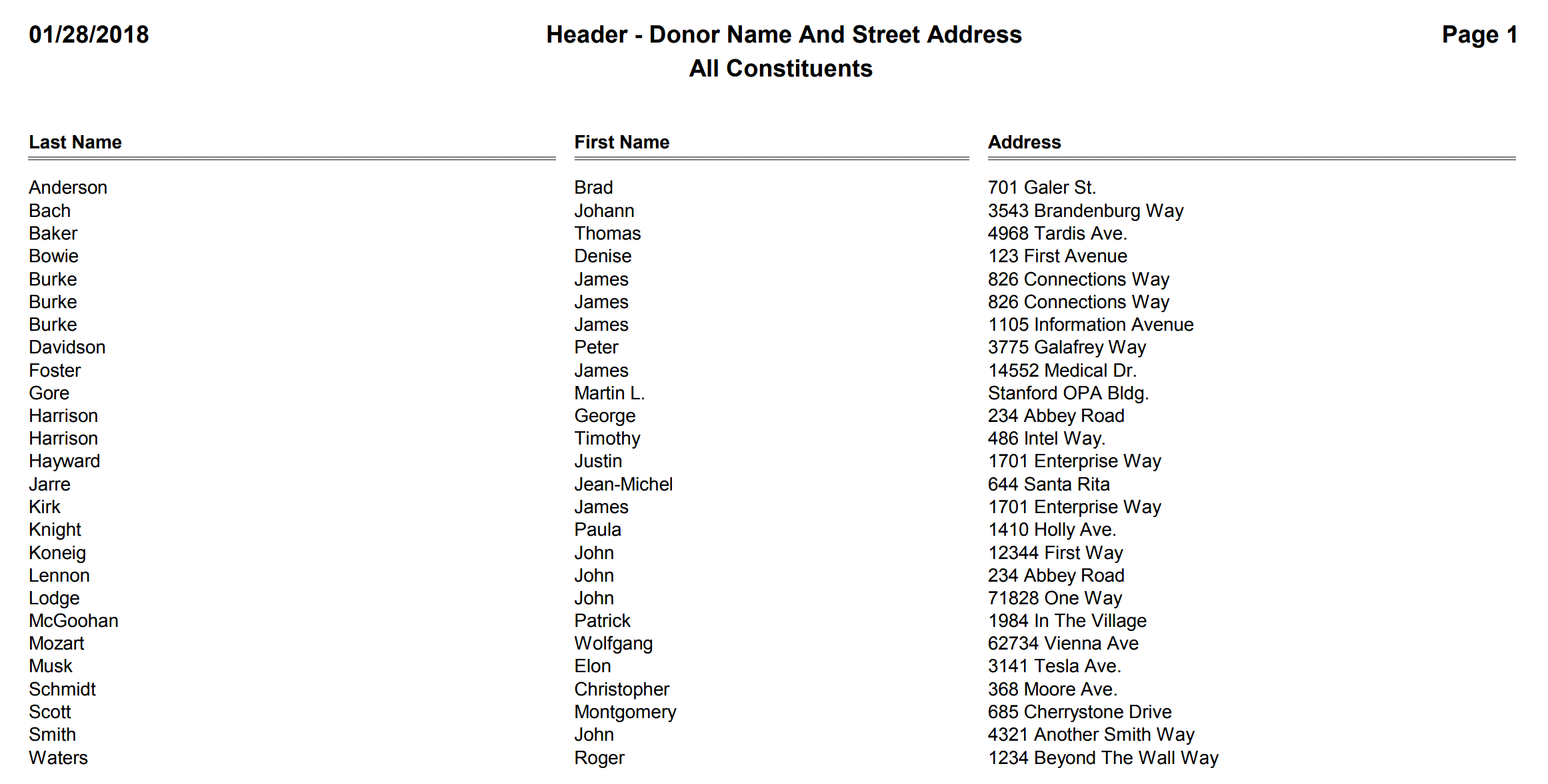 Header - Donor Name And Street Address Simplified