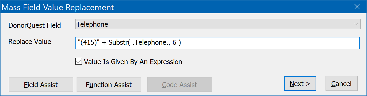 Mass Field Value Replacement On Main Telephone