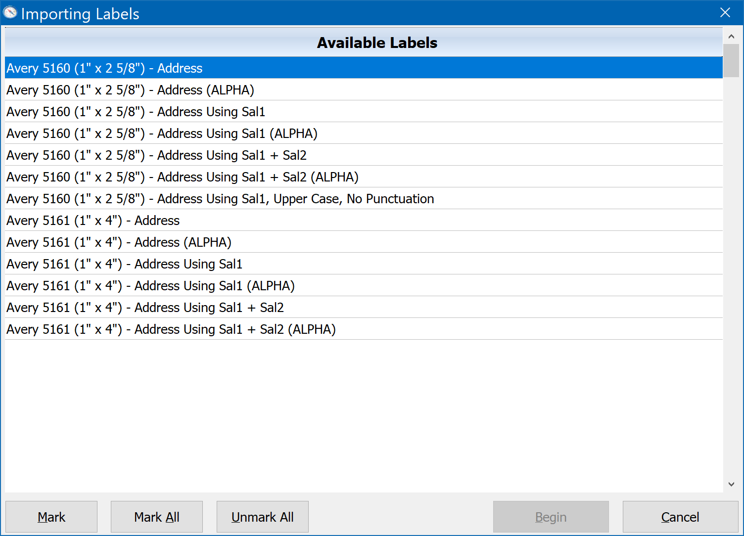 Importing Labels