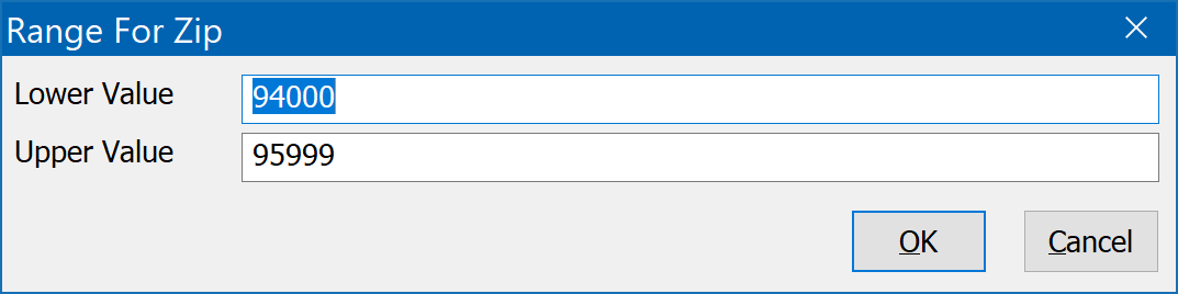 Range For Zip form