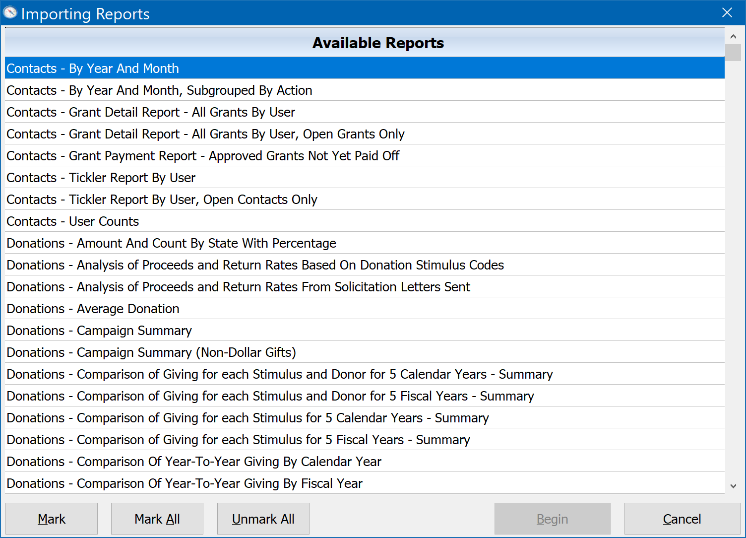 Importing Reports