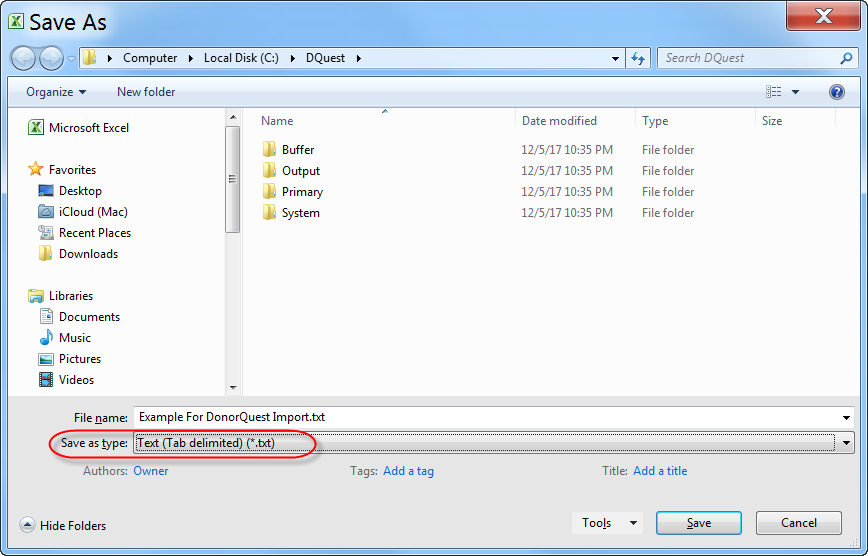 Saving Excel File To Tab-Delimited