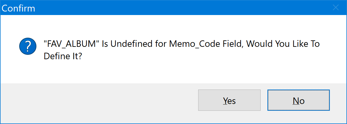 Adding New Memo Code