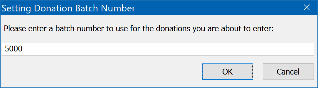 Setting Donation Batch Number