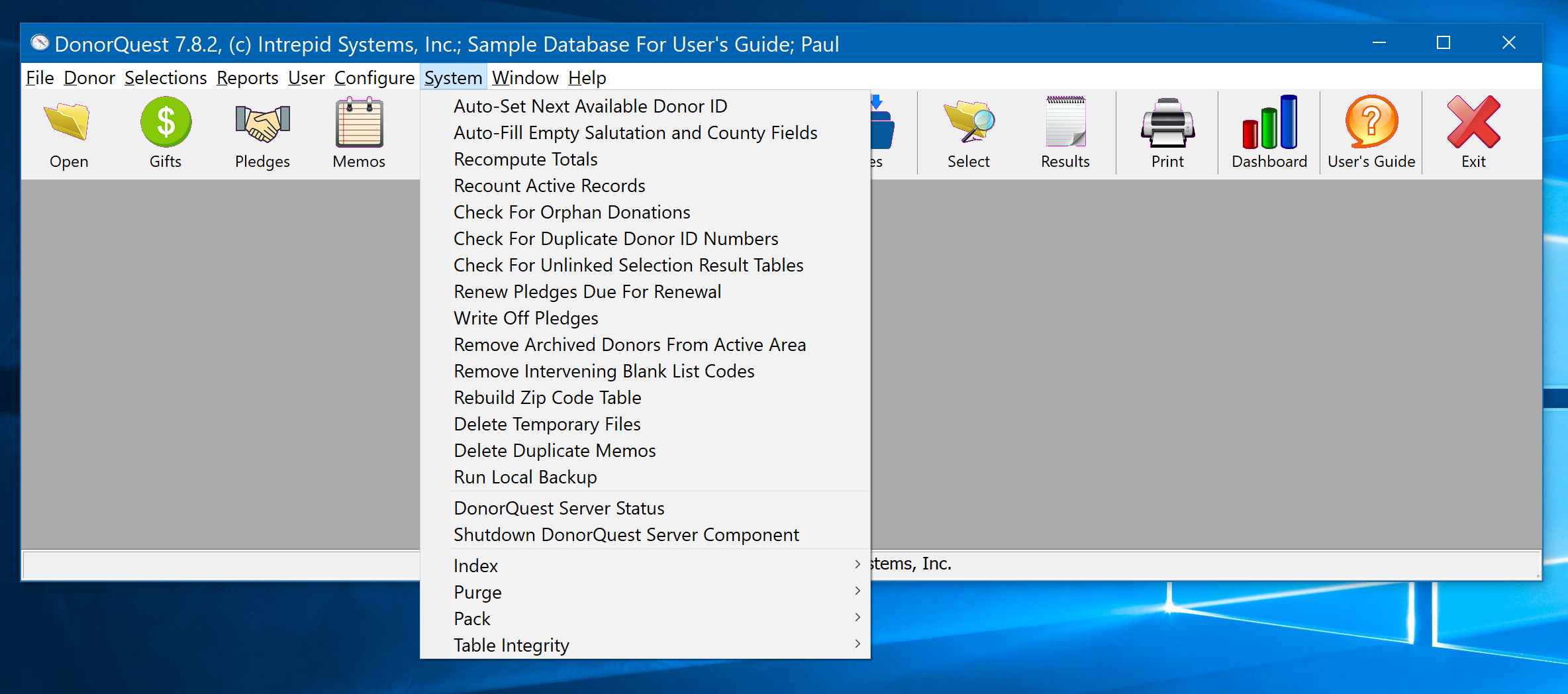 System Menu