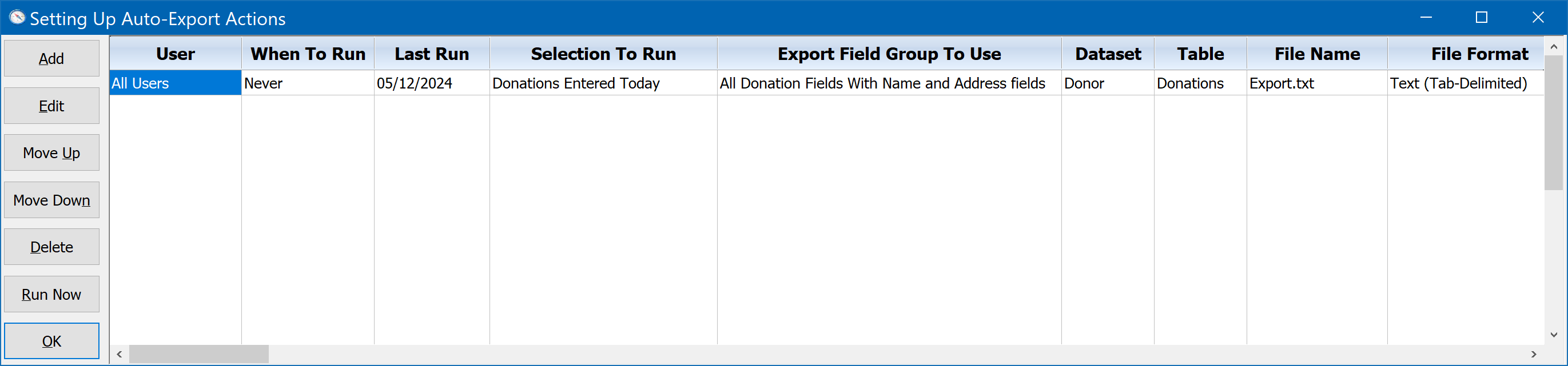 Setting Up Auto-Export