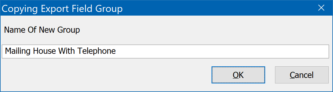 Copying Export Field Group