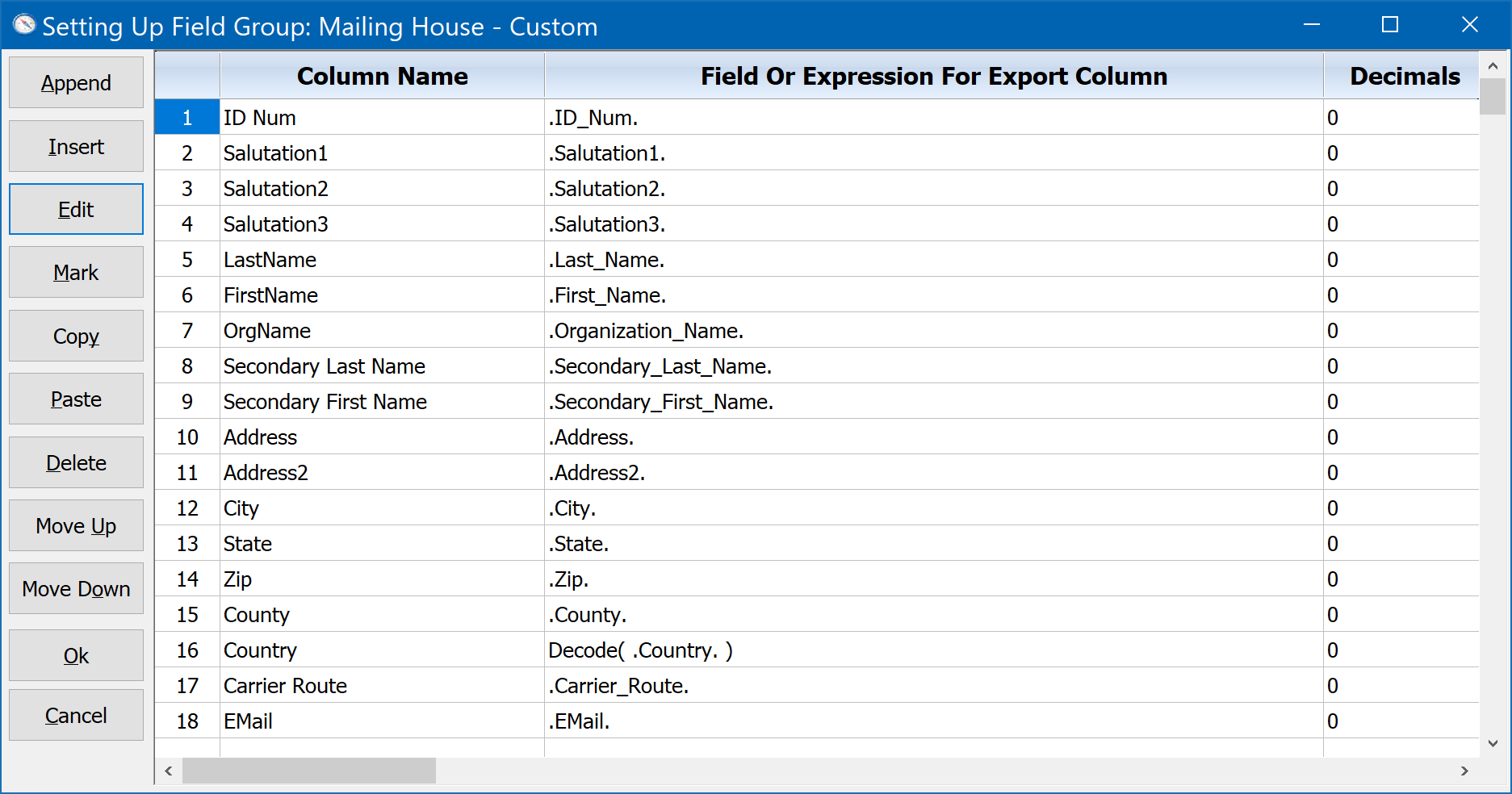 Setting Up A Custom Export Field Group