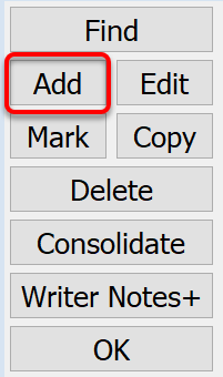 Main Information Window Buttons - Add Highlighted