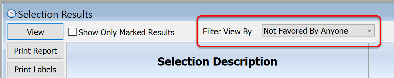 Selection Results - Choosing Not Favored By Anyone